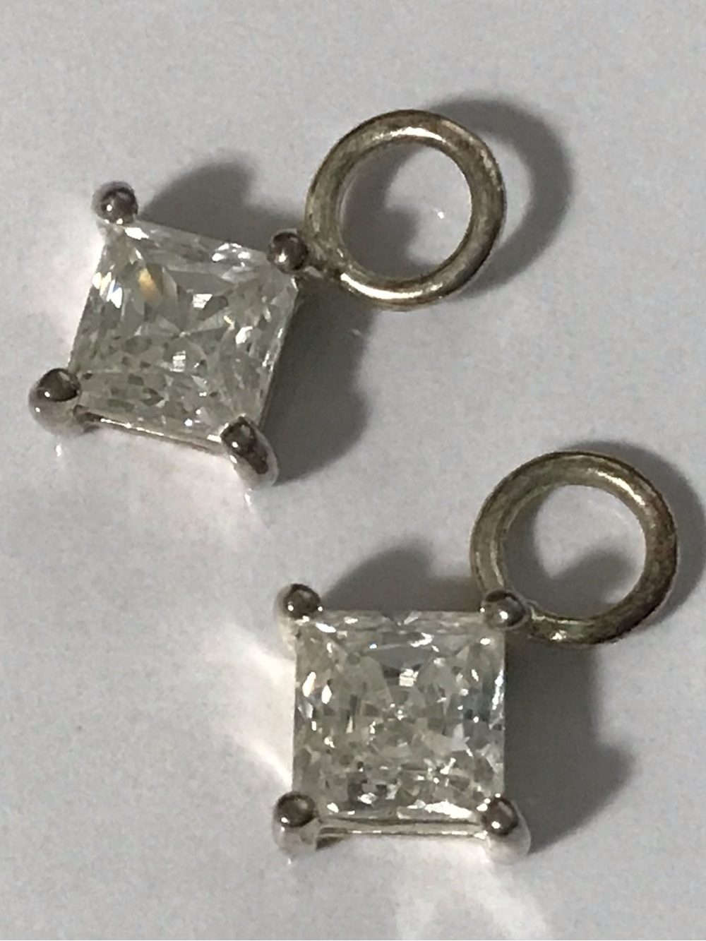 Sterling Silver Diamonique Princess Charms